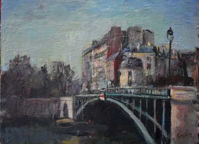 Gemälde Pariser Seine-Brücke