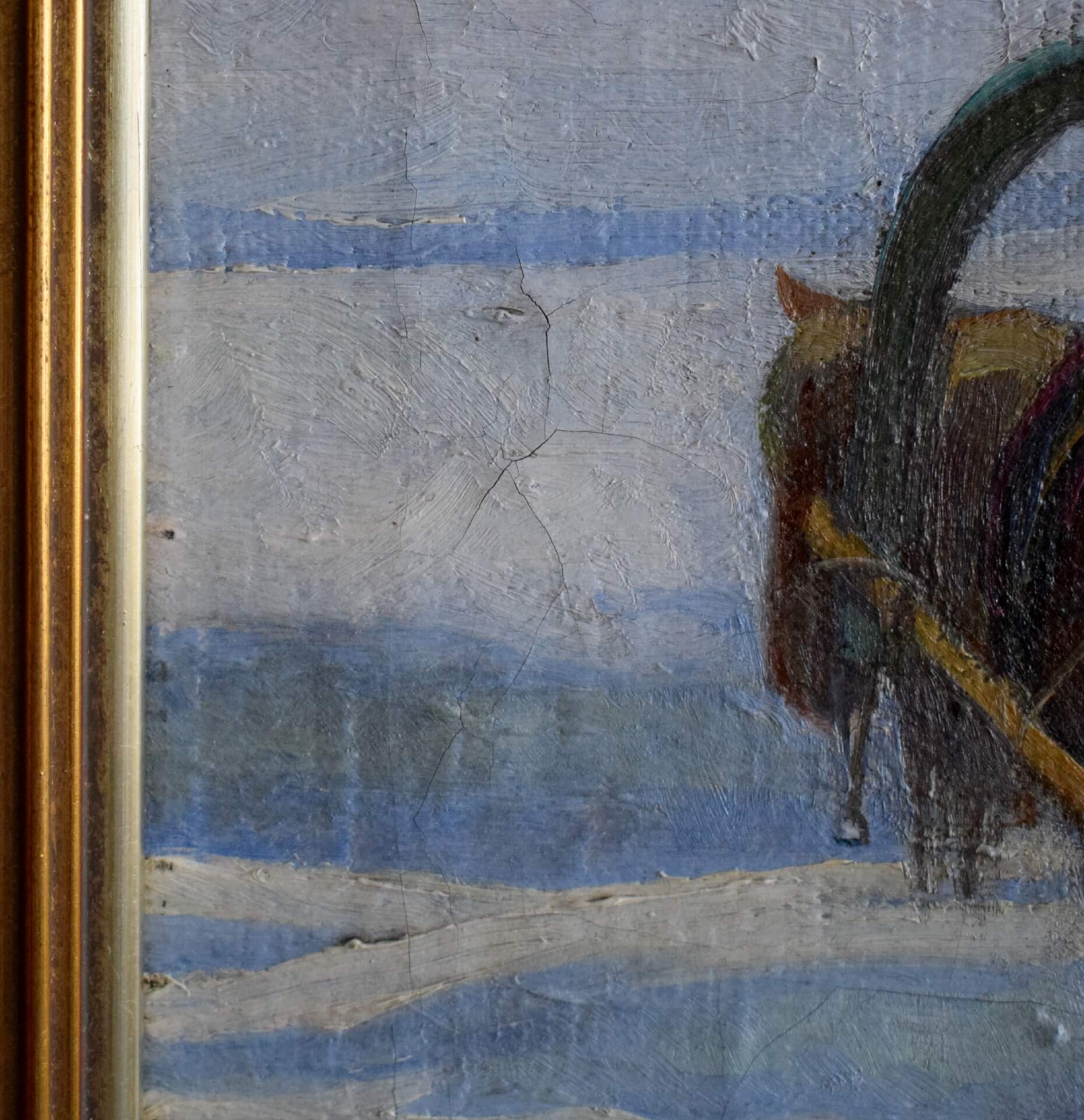 Gemälde Detail vor der Restaurierung