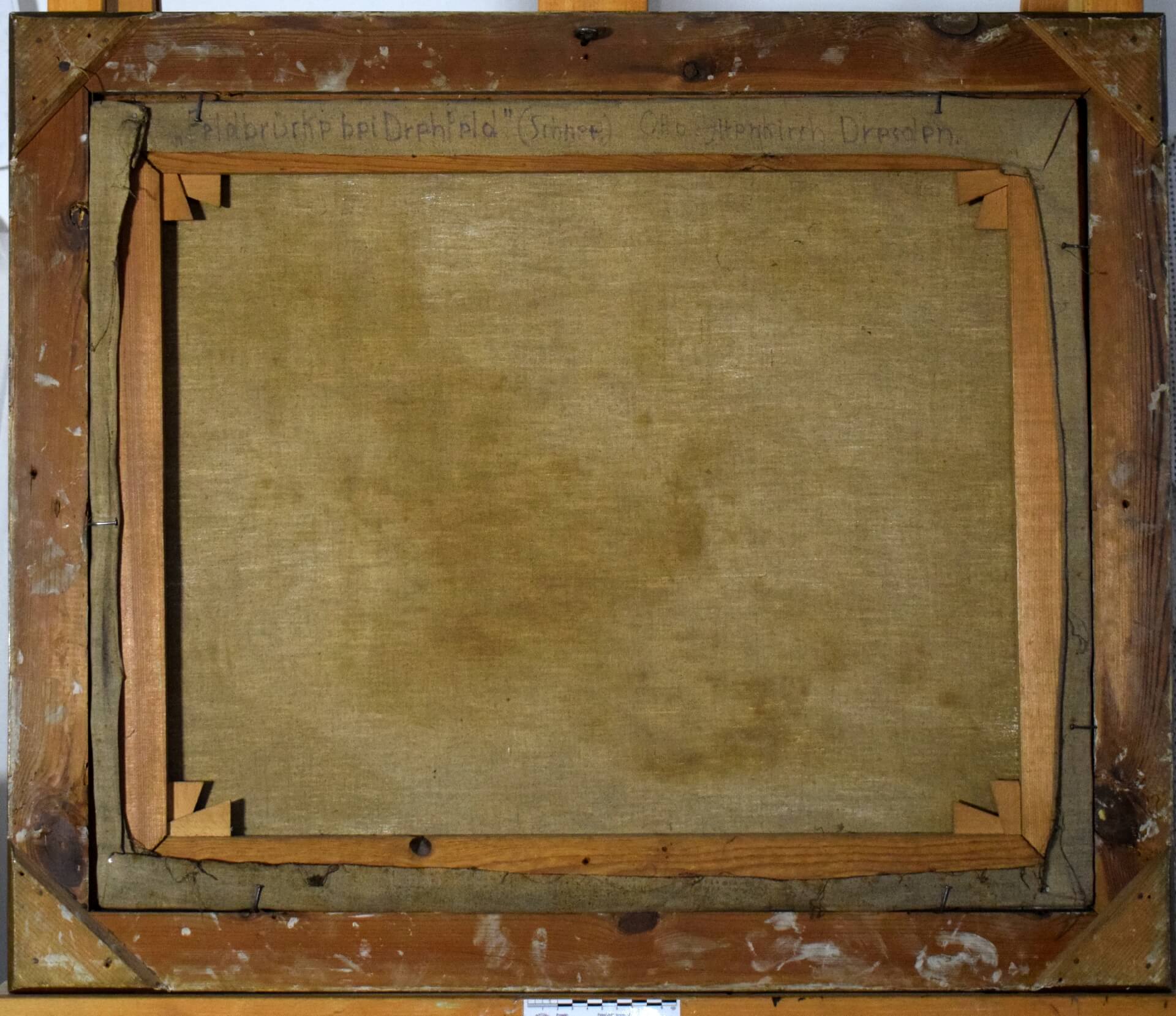 Gemälde Zustand vor der Restaurierung RÜckseite